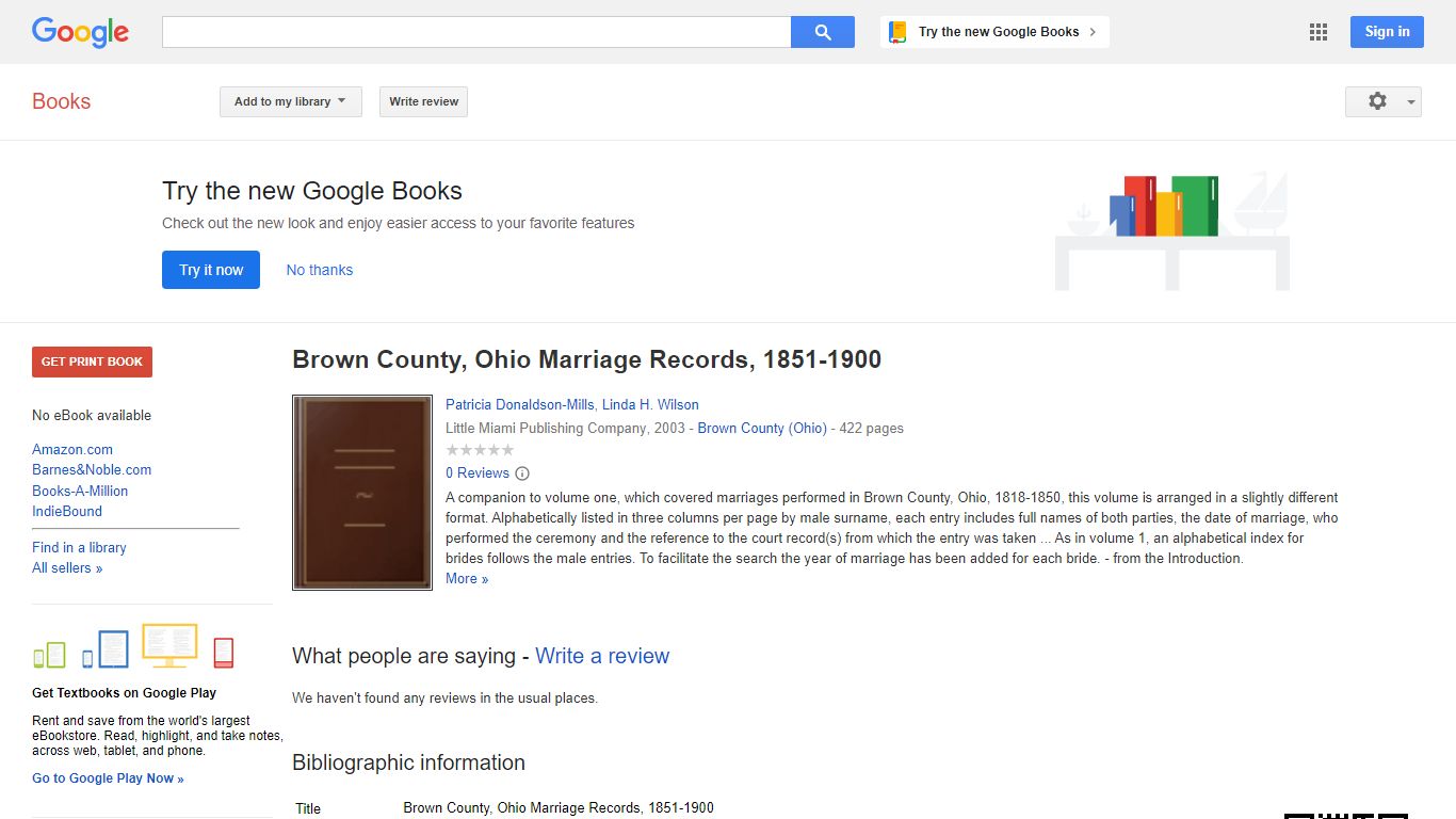 Brown County, Ohio Marriage Records, 1851-1900