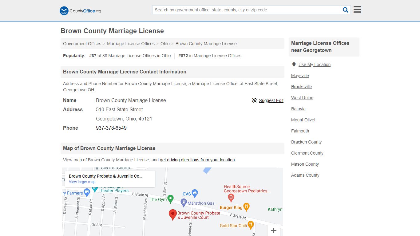 Brown County Marriage License